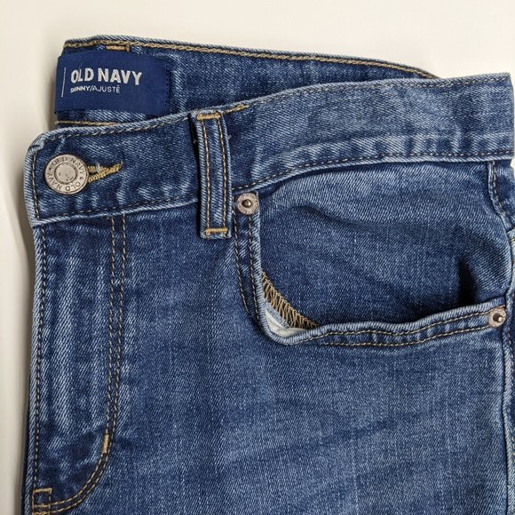 Old Navy Jeans Youth 16 Regular Skinny Adjustable Waist Blue Kids Boys - Picture 5 of 7